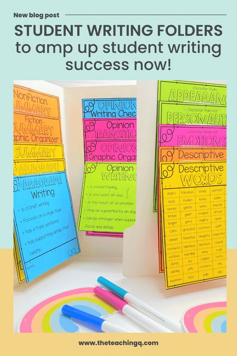 Writing Office Folders, Expository Writing Activities, Narrative Writing Checklist, Student Writing Folders, Narrative Writing Lessons, Writing Reference, Second Grade Writing, Writing Office, Third Grade Writing