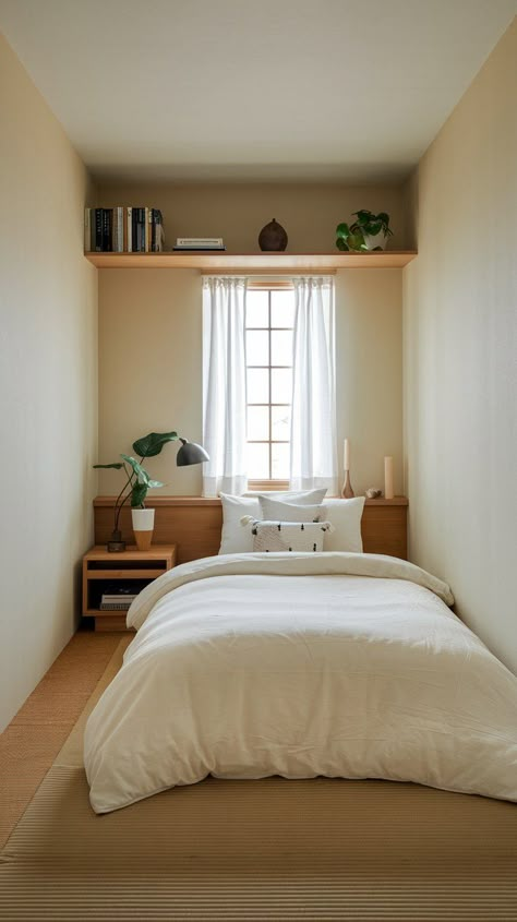 37+ Cozy and Stylish Small Bedroom Ideas to Create a Spaaaacious Feel Small Minimalist Bedroom Ideas, Never Too Small Bedroom, Cozy Single Bedroom, No Bedroom Apartment, Small Bedroom Ideas King Bed, Decor Small Bedroom Ideas, Scandi Chic Bedroom, Very Narrow Bedroom, Guest Bedroom Ideas For Small Rooms