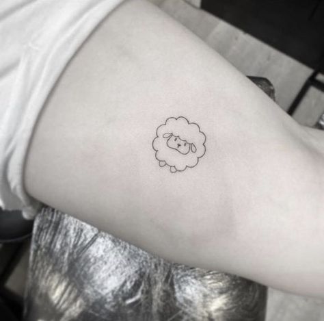 Cute Sheep Tattoo, Small Sheep Tattoo, Tattoo Sheep, Lamb Tattoo, Sheep Tattoo, Biblical Tattoos, Bible Tattoos, Cross Tattoos For Women, Hand Tattoos For Girls