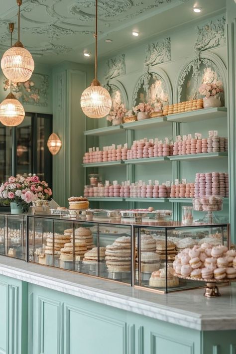 Bakery Launch Party, French Bakery Birthday Party, Cake Shop Interior Design Ideas, Cute Bakery Interior Design, Colorful Bakery Interior, Cozy Bakery Interiors, Cafe Shop Design Ideas, Dessert Shop Interior, Bakery Decor Ideas