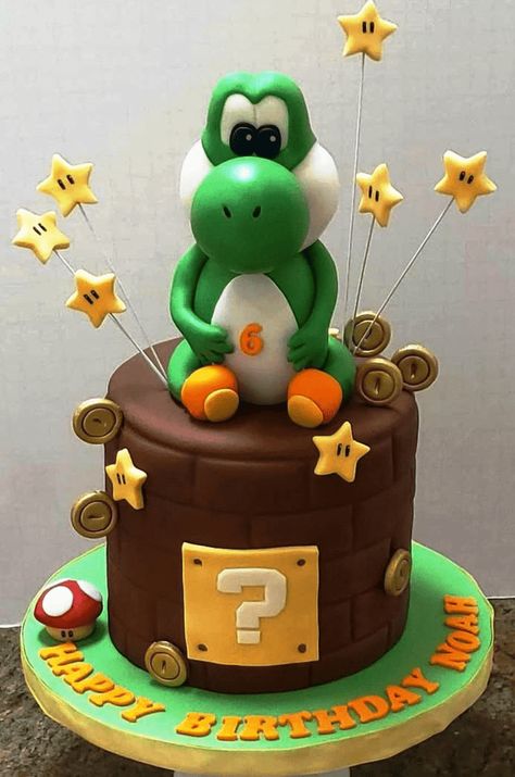 Yoshi Birthday Cake, Yoshi Cake, Yoshi Party, Cake Designs Images, Birthday Cake Ideas, Image Ideas, Custom Cake, Design Image, Custom Cakes