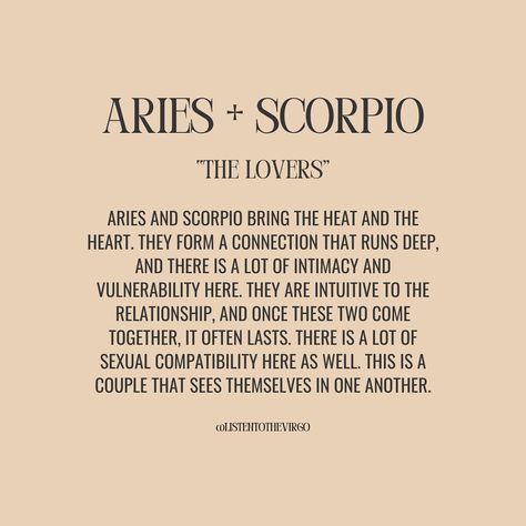 Aries Love Compatibility + What Works 🧡 #Listentothevirgo Aries X Scorpio, Scorpio And Aries, Aries Love Compatibility, Aesthetic Nails Ideas, My Vibe Aesthetic, Aries Compatibility, Scorpio Aries, Scorpio Compatibility, Astrology Aesthetic