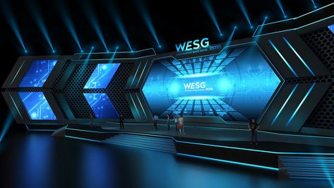 WESG 2018 STAGE DESIGN_SINGAPORE on Behance Stage Technology, Monitor Room, Stage Design Ideas, Corporate Event Design, Tv Set Design, Virtual Studio, Stage Set Design, Church Stage Design, Event Stage