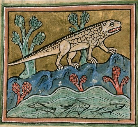 This crocodile just wants it all to STOP. | 44 Medieval Beasts That Cannot Even Handle It Right Now Medieval Reactions, Funny Medieval, Medieval Drawings, Medieval Artwork, Illustrated Manuscript, Medieval Paintings, Art Chinois, Medieval Life, Medieval Manuscript