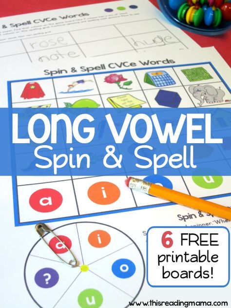 Long Vowels Activities, Magnet Letters, Teaching Vowels, Spelling Game, Long Vowel Words, Vowel Activities, Phonics Rules, Cvce Words, Spelling Games