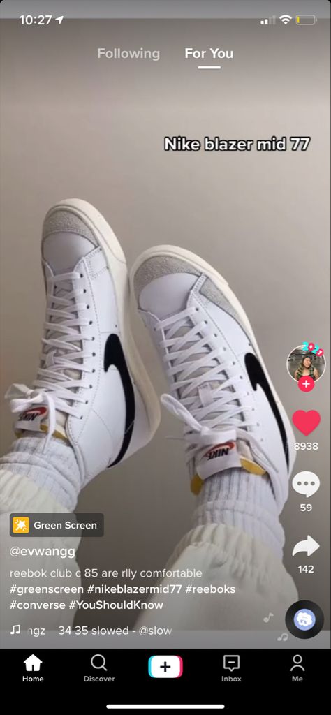 @evwangg on tiktok Functional White High-top Sneakers, High-top Sneakers For Fall Streetwear, Nike High-top Work Boots For Streetwear, High Top Reebok, Nike Functional High-top Sneakers For Streetwear, Tiktok Shoes, Reebok Classic High Tops, Reebok Outfit, Workwear Casual