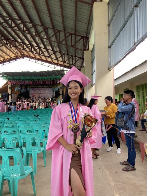 Pink Grad. Toga and Cap for Tech-Voc Schools Hot Pink Cap And Gown, Pink Graduation Cap And Gown, Pink Graduation Gown, Pink Graduation Cap, Graduation Gown And Cap, Pink Graduation, Graduation Look, Graduation Cap And Gown, Prom 2024