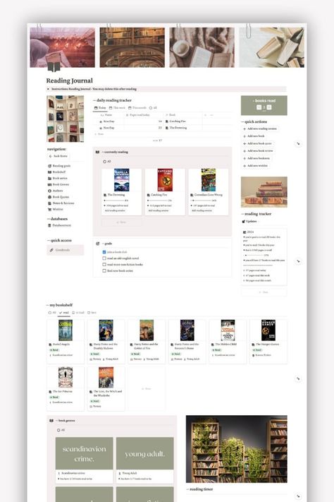 Notion Reading Planner Dashboard Notion Book Tracker Template Notion Reading Template Free, Notion Book Template, Notion Book Tracker, Book Tracker Template, Journal Notion, Organised Life, Notion Inspo, Notion Ideas, Travel Planner Template