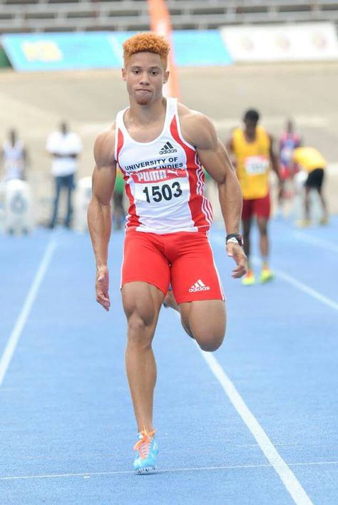 JAMAICAN TRACK STAR ADAM CUMMINGS Boys Colored Hair, Brown Boys, Track Star, Light Skin Men, College Boys, Men's Muscle, Colored Hair, Athletic Men, Good Looking Men