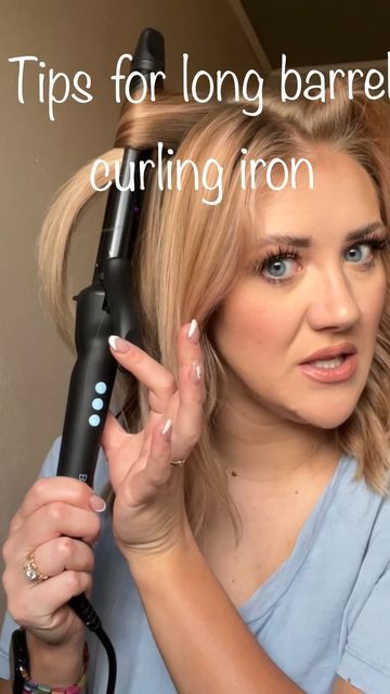 Lindsey Perez on Instagram: "If you struggle using a longer barrel iron, try this ❤️ Bioionic extended barrel 1 inch. Linked on my Amazon in my bio #hairtutorial #longbarrel #hairstyles #curls" How To Curl Hair With Bio Ionic, Bioionic Curling Iron Tutorial, 1 Inch Curling Iron Curls, Bio Ionic Curling Iron Tutorial, Bioionic Long Barrel Curling Iron, 1 Inch Barrel Curls, Bioionic Curling Iron, Large Barrel Curling Iron Hairstyles, 2 Inch Barrel Curls