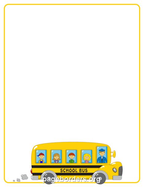 School Bus Border: Clip Art, Page Border, and Vector Graphics Free School Borders, School Bus Clipart, School Bus Party, Energy Bus, Bus Crafts, Bus Driver Appreciation, Bus School, School Border, Printable Border