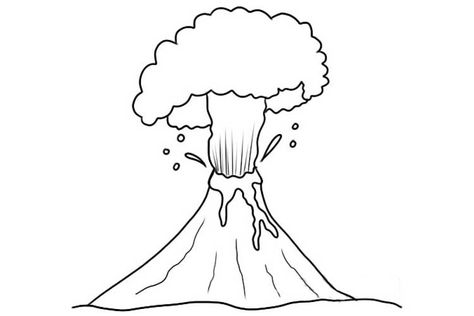 Volcano Drawing Simple, Volcano Drawing, Beautiful Volcano, Erupting Volcano, Hair Stenciling, Ten Ten, Drawing Step By Step, Drawing Step, Garment Rack