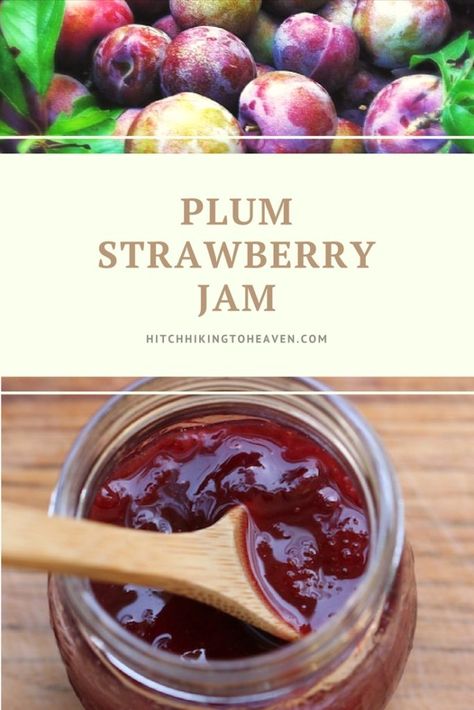 Plum Strawberry Jam | Hitchhiking to Heaven Wild Plum Jelly Recipe, Plum Jam Recipes, Cranberry Jam, Plum Recipes, Produce Recipes, Canning Ideas, Plum Jam, Strawberry Jelly, Jam And Jelly