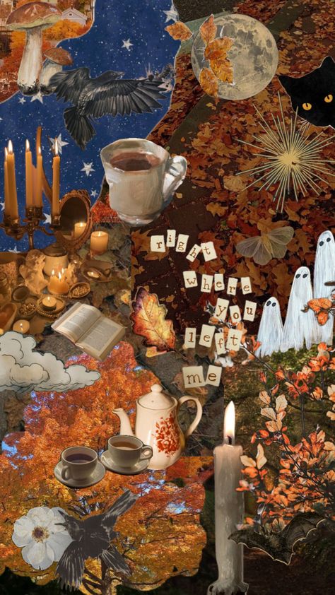 #fallaestethic #autumn #autumnaesthetic #fallvibes #spookyseason Diy Rock Art, Fall Scrapbook, Scrapbook Background, Wallpaper Collage, Christian Posters, Art Gallery Wallpaper, Winter Wallpaper, Collage Illustration, Backgrounds Phone Wallpapers