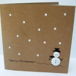 Kids Homemade Christmas Cards, Button Cards Ideas, Simple Greeting Cards Handmade, Diy Christmas Cards Handmade Simple, Simple Christmas Cards To Make, Diy Christmas Greeting Cards, Christmas Button Art, Simple Christmas Cards Handmade, Homemade Xmas Cards