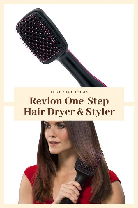 Christmas Gift Ideas for Mom |  Giver her morning routine — and hair — a makeover with this top-rated heated styler. Reviewers claim that this brush gives a salon-worthy blowout in minutes without the hassle. Christmas Gift Ideas For Mom, Hair Dryer Styler, Hot Air Brush, Gift Ideas For Mom, Air Brush, Black Beauty, Hair A, Revlon, Hair Dryer