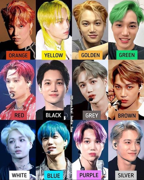 Exo Hair Color, Mr Rover, Exo Hair, Pop Hair, Exo Jongin, Hey Boy, Exo Songs, Art Supplies Storage, Kim Kai