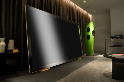 Could this be the most luxurious TV in the world? Its 100 inches wide, has a gold plated stand and costs $130,000 : Luxurylaunches Rich Lifestyle Luxury, Billionaire Life, Fine Living, Plate Stands, Luxury Yachts, Lcd Screen, Luxury Life, Gadgets, Gold Plate