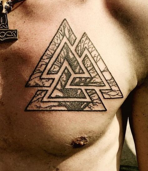 Viking Triangle Tattoo, Zeus Tattoo, Norse Tattoo, Viking Tattoos, Polynesian Tattoo, Triangle Tattoo, Cool Tattoos, Vikings, Tattoo Ideas