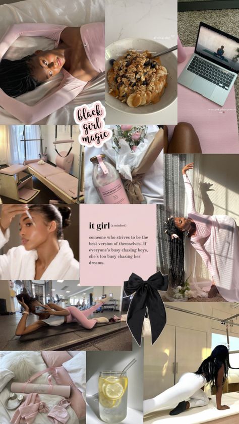 Black Girl Pink Pilates Princess 👸🏾🎀🥒🧘🏾‍♀️Follow my Pinterest With Love Porsha for more feminine inspiration. 🤍 featuring my love Camri 🫶🏾 #pinkpilatesprincess#pilates#pinkpilates#blackgirlpilates#pilatesinspiration#itgirl#blackgirlmagic Black Femininity Aesthetic, Femininity Aesthetic, Pink Pilates Princess, Pink Lifestyle, Pretty Pink Princess, Pink Pilates, Black Princess, Pilates Princess, Soft Girl Aesthetic