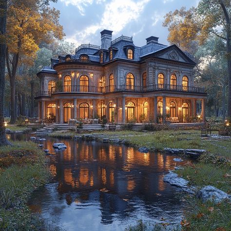 Discover the grandeur of a Georgian-style Mansion in Savannah, Georgia, 10000 sqft. AI art in dusk light showcases its charm against the autumn sky. Let this image inspire your dream house and affluent Savannah living. Feel the autumn air or hear dusk's whispers. Share your Georgian dream below! 🍑🍁 #DreamHomeInspiration #LuxuryInteriors #GeorgianStyle #SavannahHomes #LuxuryLiving #LuxuryDesign #LuxuryLifestyle #HomeGoals #InspiringHomes #LuxuryTravel #HistoricSuburb #AutumnInGeorgia #DuskDelights Georgian Mansion, Autumn Sky, Sims Builds, Castle Mansion, Dream Life House, Savannah Georgia, Dream Homes, Luxury Interior, Luxury Travel