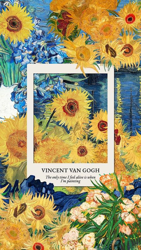 Van Gogh quote Instagram story template | free image by rawpixel.com / Aew Sunflower Art Background, Posters For Instagram, Drawing Story Ideas, Cute Aesthetic Templates, Van Gogh Sunflowers Wallpaper, Olive Green Aesthetic Wallpaper, Girasoles Van Gogh, Journaling Wallpaper, Story Frame Png