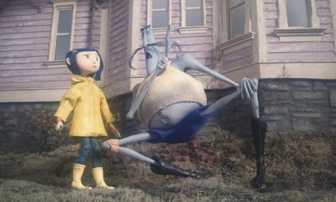 Easiest costume ever.  Already have the blue hair, just need a yellow rain coat and yellow rain boots! Mr Bobinsky, Stop Motion Movies, Yellow Rain Boots, Laika Studios, Coraline Movie, Coraline Aesthetic, Coraline Jones, Tim Burton Films, Tim Burton Movie