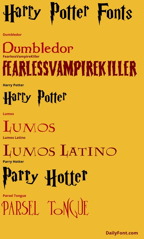 7 fonts tagged with Harry Potter at DailyFont.com Harry Potter Fonts Free Download, Harry Potter Font Free, Harry Potter Title, Harry Potter Calligraphy, Harry Potter Fonts, Harry Potter Typography, Harry Potter Baby Nursery, Hogwarts Font, Harry Potter Alphabet