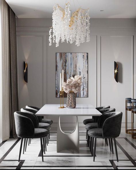 Classic Modern Dining Table, Neo Classic Dining Room, Dining Room Design Luxury, Dining Table Design Modern, Classic Dining Room, Park Street, Dinning Room Design, Dining Room Table Decor, Stylish Interior Design