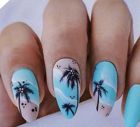 Nail Designs Cruise, Island Nails Tropical, Beachy Nail Designs, Island Nails, Beach Themed Nails, Nails Vacation, Flamingo Nails, Cruise Nails, Snow Nails