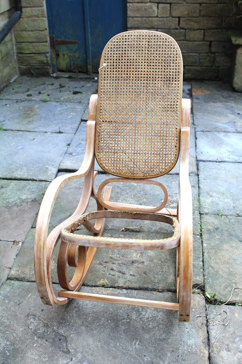 Chair Upcycle, Cane Rocking Chair, Bentwood Rocker, Rocking Chair Makeover, Bentwood Rocking Chair, Upcycle Chair, Cane Chair, Chair Makeover, Diy Furniture Renovation