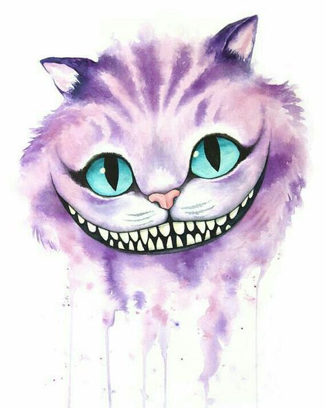 *CHESHIRE CAT ~ Alice in Wonderland, Cheshire Cat Drawing, Gatto Del Cheshire, Wonderland Background, Cheshire Cat Art, Cheshire Cat Tattoo, Cheshire Cat Alice In Wonderland, Alice In Wonderland Drawings, Cat Watercolor, Wonderland Tattoo