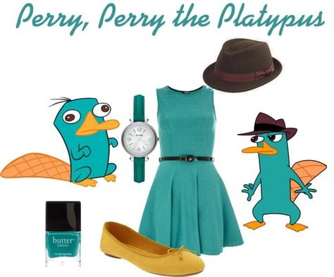 Phineas and Ferb Perry The Platypus Disneybound, Phineas And Ferb Disneybound, Phineas And Ferb Outfits, Phineas And Ferb Costume, Phineas And Isabella, Phineas E Ferb, Perry The Platypus, Matching Halloween Costumes, Couple Outfit Ideas