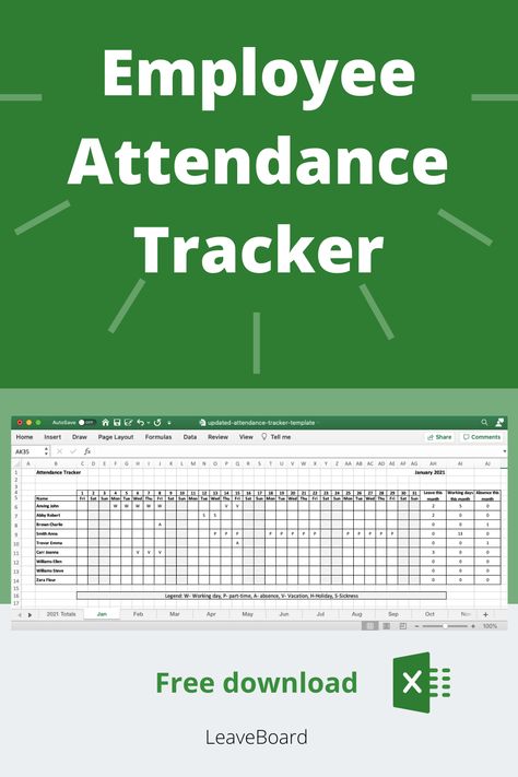 Tracking employee #attendance is a repetitive and time-consuming task. However, you can improve your efficiency by using customizable tools designed especially for this purpose. And because you are probably used with Excel spreadsheets, using one to track daily employee attendance doesn't require too much effort. Excel Attendance Template, Excel Spreadsheets Design, Excel Sheet Design, Spreadsheet Ideas, Employee Attendance Tracker, Task Tracker Excel, Attendance Sheet In Excel, Learning Excel, Excel Skills