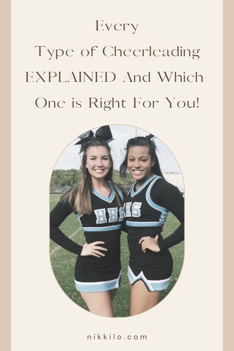 Every Type of Cheerleading EXPLAINED And Which One is Right For You! Types Of Cheerleaders, Cheerleading Room, Game Day Cheer, Cheer Tips, Cheer Hacks, Sideline Cheer, School Cheerleading, Cheer Leading, Cheerleading Photos