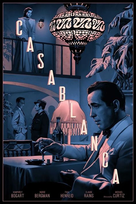 Casablanca. Alternative movie poster. Casablanca Movie, Classic Movie Posters, 카드 디자인, Movie Posters Design, Cinema Posters, Poster Minimalist, Alternative Movie Posters, Movie Poster Art, Film Art