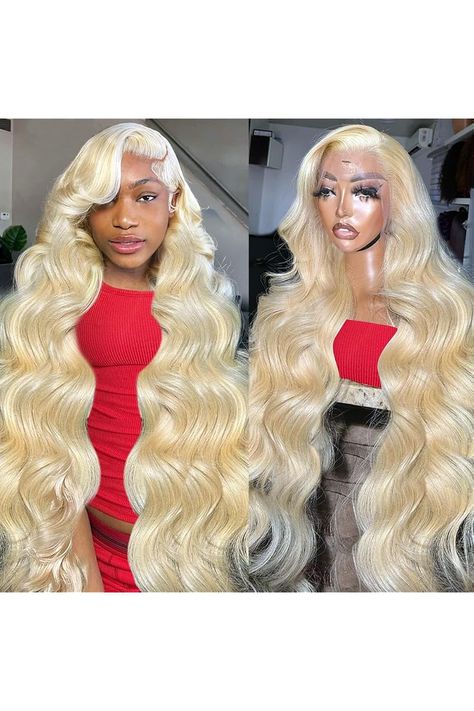 613 Blonde Lace Front Wig Human Hair 13x4 HD Transparent Lace Frontal Wigs Body Wave 28 Inch 180% Density Pre Plucked with Baby Hair Glueless 613 Human Hair Wigs for Women Natural Hairline Frontal Wig Body Wave, Wigs Body Wave, Wig Ideas, Human Hair Wigs Blonde, Natural Blonde, Lace Frontal Wigs, Blonde Lace Front Wigs, Hair Wigs For Women, 613 Blonde