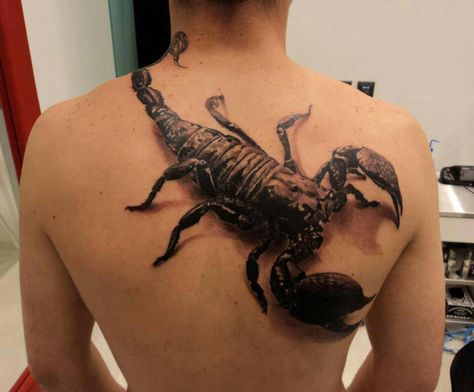 3D tattoo... Best 3d Tattoos, Tatoo 3d, Cream Tattoo, Amazing 3d Tattoos, Scorpio Tattoo, Scorpion Tattoo, Trendy Tattoo, Weird Tattoos, 3d Tattoos