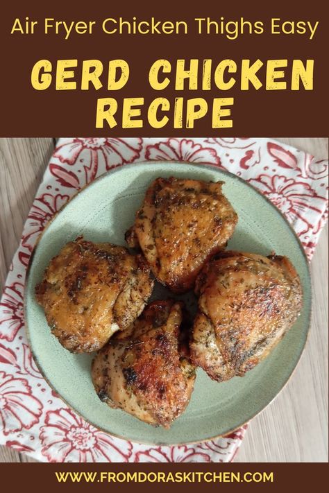 Craving tasty GERD chicken recipes? This air fryer chicken thighs easy dish is a must-try! Perfect for anyone looking for chicken thigh recipes GERD-friendly, it's flavorful and gentle on the stomach! Gerd Friendly Chicken Recipes, Gerd Chicken Recipes, Recipes For Gerd, Gerd Diet Recipes, Acid Reflux Friendly Recipes, Gerd Friendly Recipes, Air Fryer Recipes Chicken Thighs, Craving Tasty, Gerd Friendly