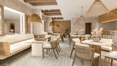 Bohemian restaurant on Behance Bohemian Style Restaurant, Boho Style Restaurant, Mediterranean Restaurant Design, Bohemian Restaurant, Boho Restaurant, Curry Restaurant, Bohemian Hotel, Melting Cheese, Modern Restaurant Design