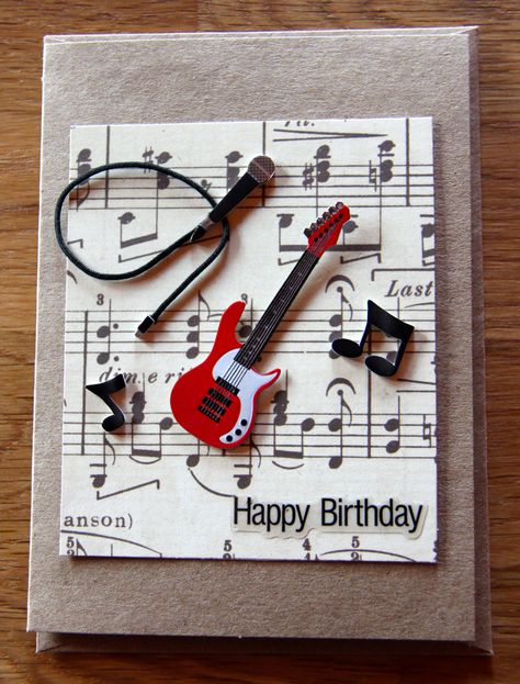 Cards Handmade Birthday, Musician Business Card, Musical Birthday Cards, Quotes Girlfriend, Music Cards, Musical Cards, Music Card, Men's Cards, Male Birthday