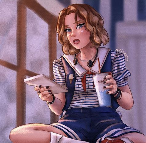 Robin Stranger Things Drawing, Robin Buckley Fanart, St Fanart, Stranger Things Cosplay, 11 Stranger Things, Robin Buckley, Stranger And Stranger, Stranger Things Girl, Maya Hawke