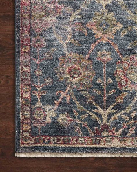 GIA-05 NAVY / MULTI | Loloi Rugs Dark Color Palette, Trunks And Chests, Loloi Rugs, Navy Rug, Antique Inspiration, Antique Farmhouse, Mirror Art, Perfect Rug, Traditional Rug