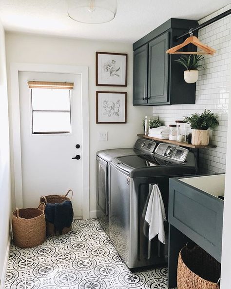 Laundry Room Utility Sink, Basement Laundry Room Makeover, Diy Faux Brick Wall, Perfect Grey Paint, Guest Bathroom Renovation, Faux Brick Panels, Laundry Room Flooring, Faux Brick Walls, Brick Paneling