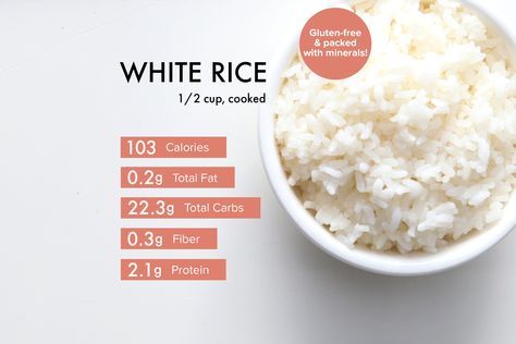 Find out all about white rice nutrition facts and the benefits of rice. See how it compares to other grains and find some quick and easy rice recipes to try. Healthy White Rice, Workout Recovery Food, Benefits Of Rice, Food Calorie Chart, Rice Healthy, Cheesy Chicken Broccoli, Easy Rice Recipes, Shrimp Fried Rice, Cooking White Rice