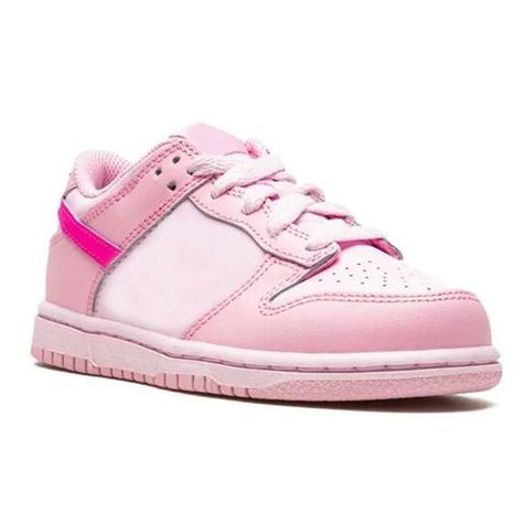 Pink Panda Dunks, Pink Cute Shoes, Triple Pink Dunks, Pink Nike Sneakers, Pink Dunks, Gray Nike Shoes, Nike Kids Shoes, Baby Pink Shoes, Pink Nike Shoes