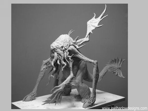 Joel Harlow Cthulhu figure Cthulhu Statue, Cthulhu Fhtagn, Lovecraft Cthulhu, Hp Lovecraft, Cthulhu Mythos, Cosmic Horror, Call Of Cthulhu, Alien Creatures, Creature Feature