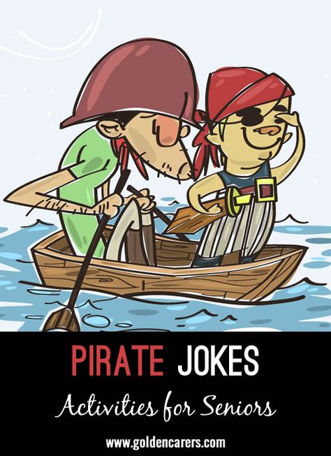 Here are some cute pirate jokes to share! Pirate Jokes, Armchair Travel, Funny Statements, Tongue Twisters, Short Jokes, Free Activities, Home Activities, Trivia Games, One Liner