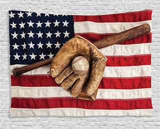 Review This Reviews!: Baseball and the Star-Spangled Banner Baseball Flag, Cafe Study, Office Playroom, Usa Baseball, Star Spangled Banner, Bed Bedding, Bench Seating, Club Bar, Sports Decorations