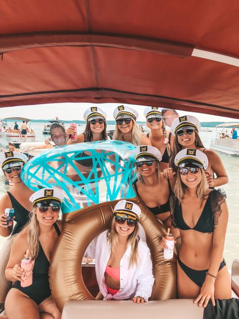 Nashville Boat Party, Batularette Party, Bachlorette Party At The Lake, Party Boat Bachelorette, Bachelorette Party Themes Boat, Bachelorette Party Boat Ideas, Bach Party Themes Lake, Boat Bachelorette Theme, Bachelorette Boat Party Ideas